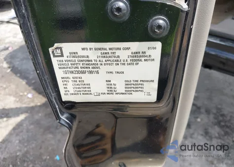 2006 GMC Sierra 2500Hd Slt z USA, uszkodzony, nr VIN 1GTHK23D66F199116